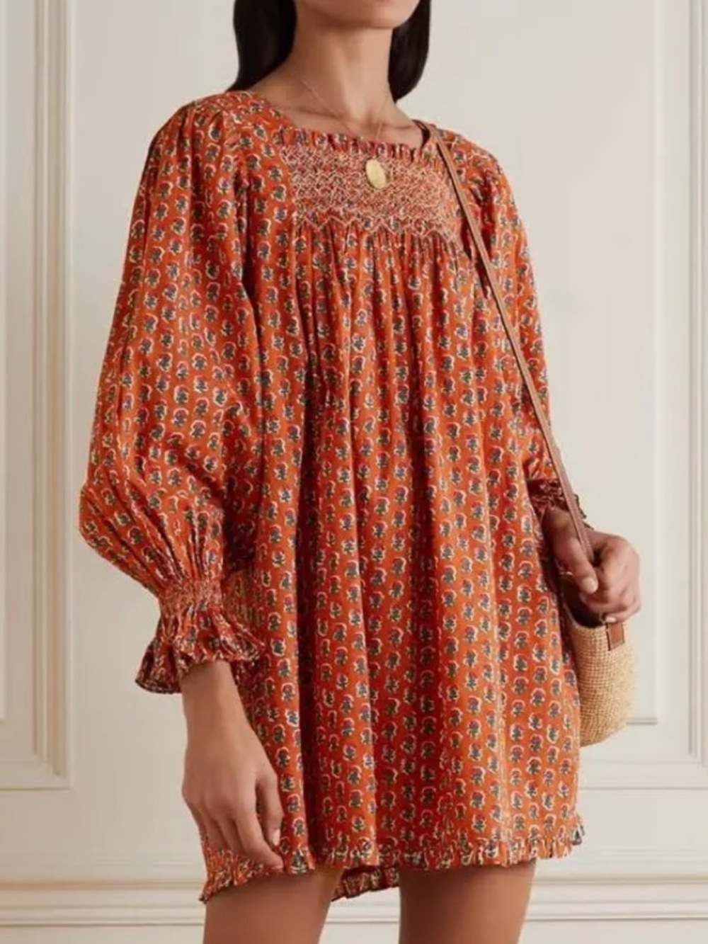 Doen Estee Cotton Floral Mini Dress